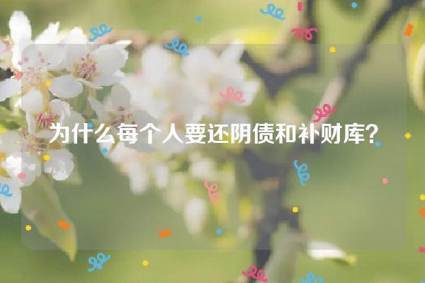为什么每个人要还阴债和补财库？